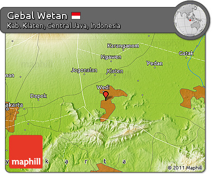 Physical Map of Gebal Wetan