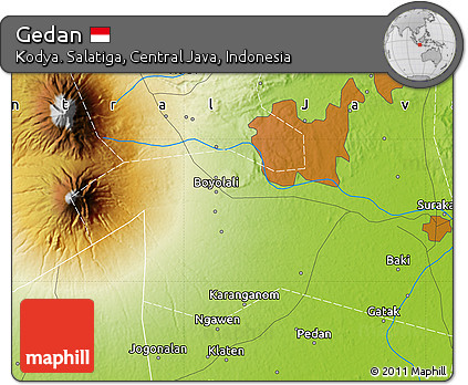 Physical Map of Gedan