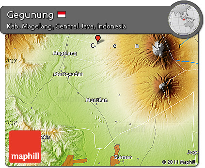 Physical Map of Gegunung