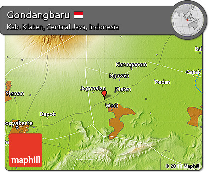 Physical Map of Gondangbaru
