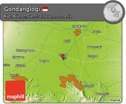Physical Map of Gondanglogi