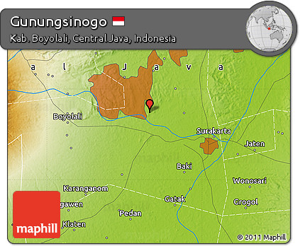 Physical Map of Gunungsinogo