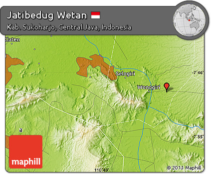 Physical Map of Jatibedug Wetan