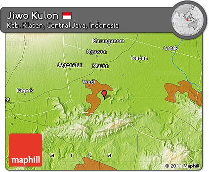 Physical Map of Jiwo Kulon