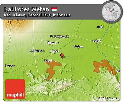 Physical Map of Kalikotes Wetan