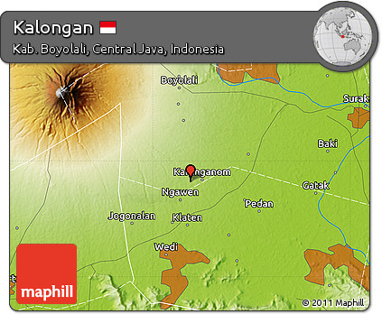 Physical Map of Kalongan