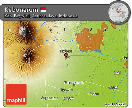 Physical Map of Kebonarum