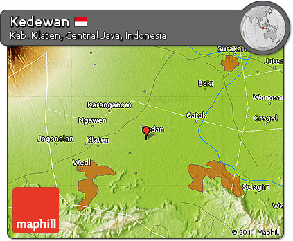 Physical Map of Kedewan
