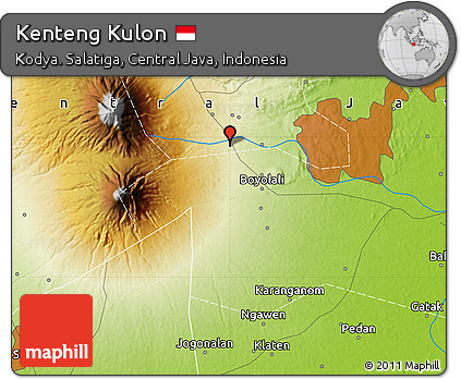 Physical Map of Kenteng Kulon