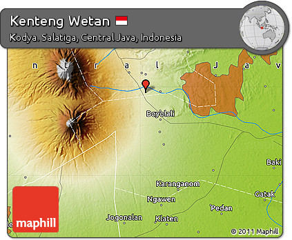 Physical Map of Kenteng Wetan