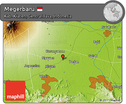 Physical Map of Megerbaru