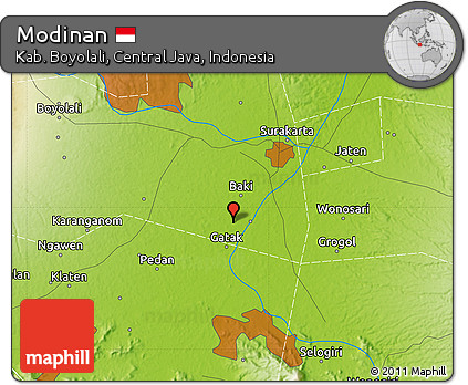 Physical Map of Modinan
