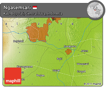 Physical Map of Ngasemsari