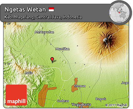 Physical Map of Ngetas Wetan