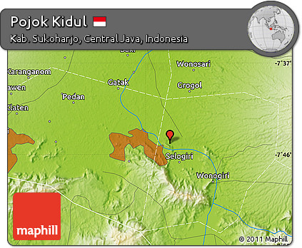 Physical Map of Pojok Kidul