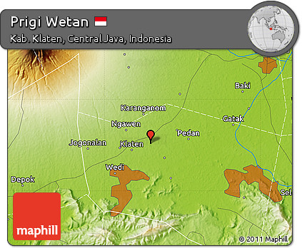 Physical Map of Prigi Wetan