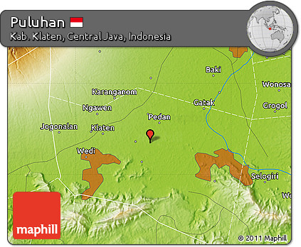Physical Map of Puluhan