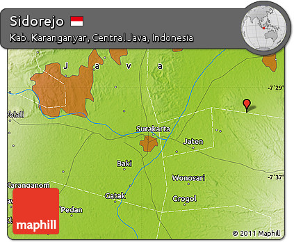 Physical Map of Sidorejo