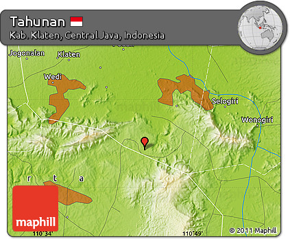 Physical Map of Tahunan