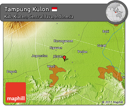 Physical Map of Tampung Kulon
