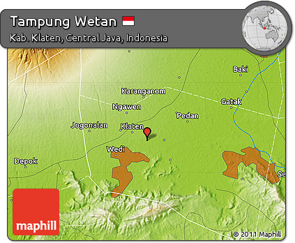 Physical Map of Tampung Wetan