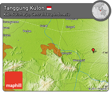 Physical Map of Tanggung Kulon