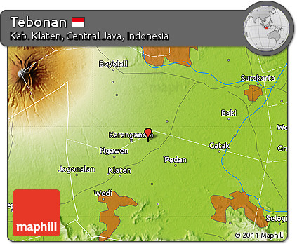 Physical Map of Tebonan