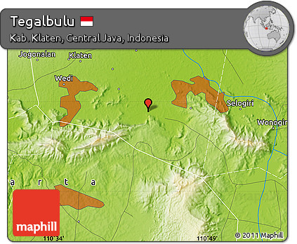 Physical Map of Tegalbulu