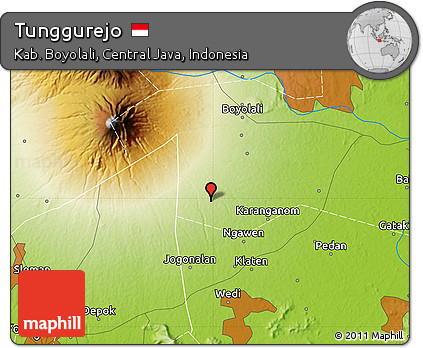 Physical Map of Tunggurejo