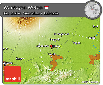 Physical Map of Wanteyan Wetan