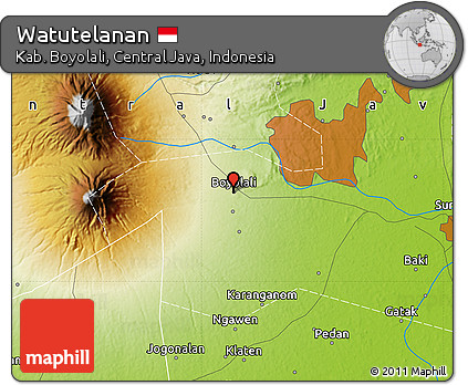 Physical Map of Watutelanan