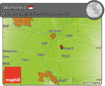 Physical Map of Wonorejo