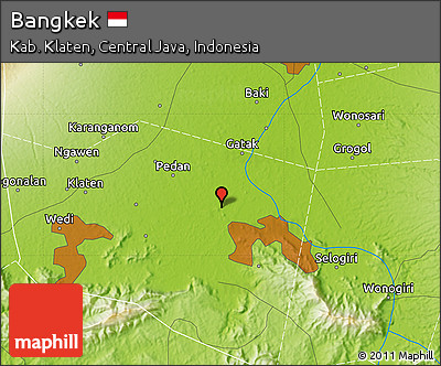 Physical Map of Bangkek