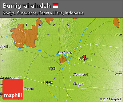 Physical Map of Bumigrahaindah