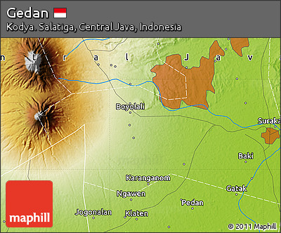 Physical Map of Gedan