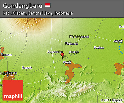 Physical Map of Gondangbaru