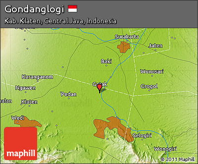 Physical Map of Gondanglogi