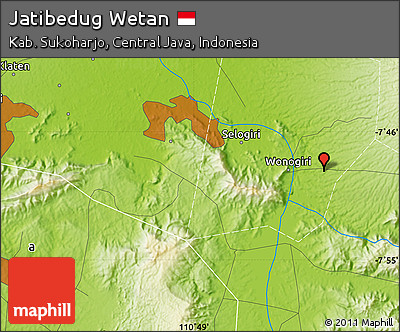 Physical Map of Jatibedug Wetan