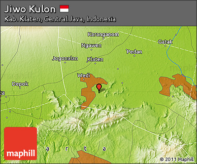 Physical Map of Jiwo Kulon
