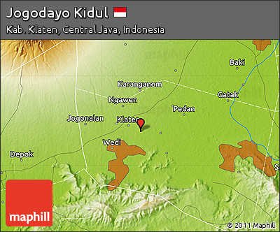 Physical Map of Jogodayo Kidul