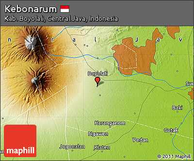 Physical Map of Kebonarum
