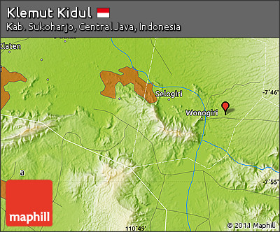 Physical Map of Klemut Kidul