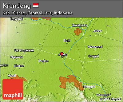 Physical Map of Krendeng