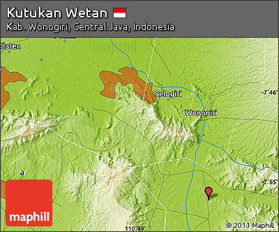 Physical Map of Kutukan Wetan