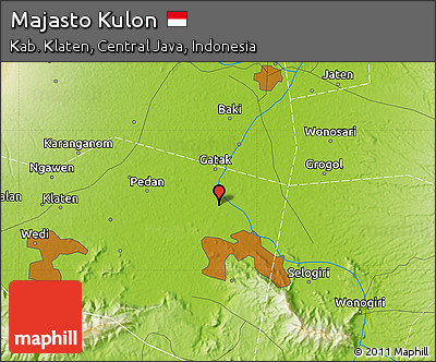 Physical Map of Majasto Kulon