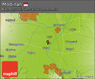 Physical Map of Modinan