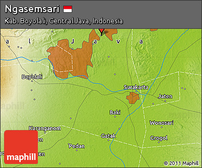 Physical Map of Ngasemsari