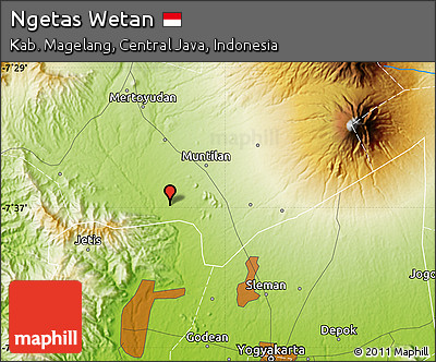 Physical Map of Ngetas Wetan