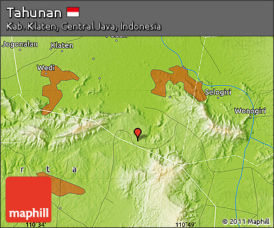 Physical Map of Tahunan