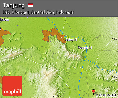 Physical Map of Tanjung